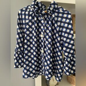 Ruby Rd blue plaid blouse or jacket